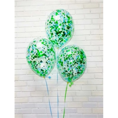 Воздушные шары "Конфетти" green, 10 шт