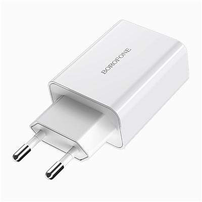 Адаптер Сетевой с кабелем Borofone BA21A Long QC3.0 (повр.уп) USB 3A/18W (USB/Type-C) (white)