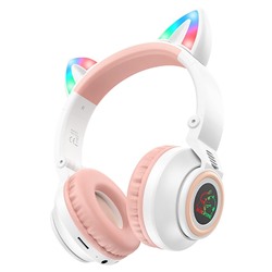 Bluetooth-наушники полноразмерные Borofone BO18 cat ear (white)