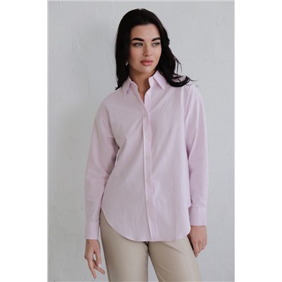 11455 Рубашка из полульна нежно-розовая (остаток: 44, 48)