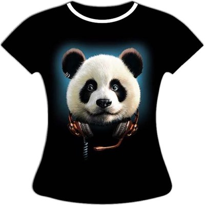 Женская футболка Панда в наушниках ST