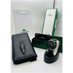 Подарочный набор для мужчины ремень, кошелек, часы + коробка #21247503