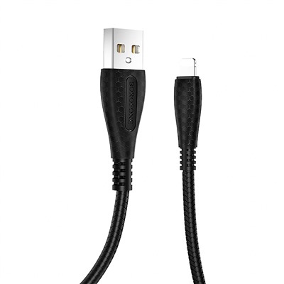 Кабель USB - Apple lightning Borofone BX38 Cool (повр. уп)  100см 2,4A  (black)