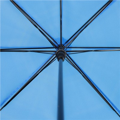 Зонт - трость полуавтоматический «Однотонный», 8 спиц, R = 47 см, цвет синий