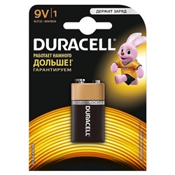 Батарейка 9V (крона) Duracell 6LR61 (1-BL) (10/30) (повр. уп.)