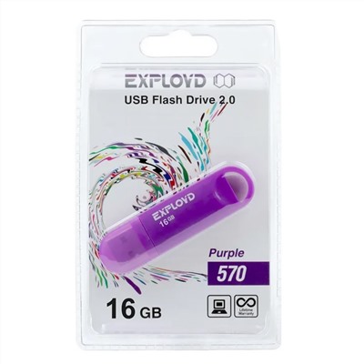 Флэш накопитель USB 16 Гб Exployd 570 (purple)