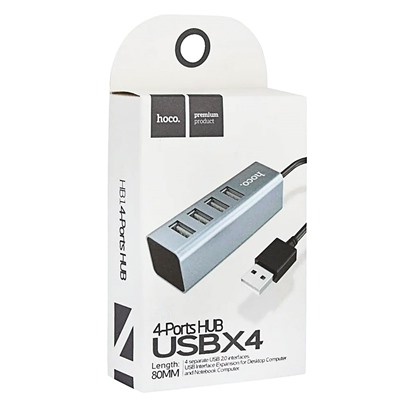 Хаб USB Hoco HB1 USB-4USB (80cm) (tarnish)