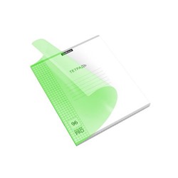 Тетрадь  96л клетка с пластиковой обложкой "Классика CoverPrо Neon" зеленая 56400 ErichKrause