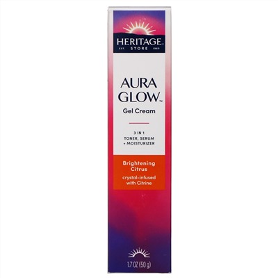 Heritage Store, Aura Glow Gel Cream, Brightening Citrus, 1.7 oz (50 g)