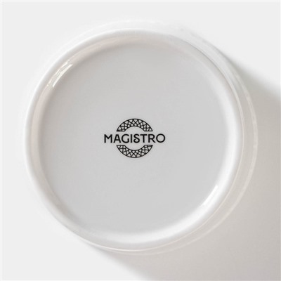 Банка фарфоровая для сыпучих продуктов с крышкой Magistro Argos, 600 мл, цвет белый