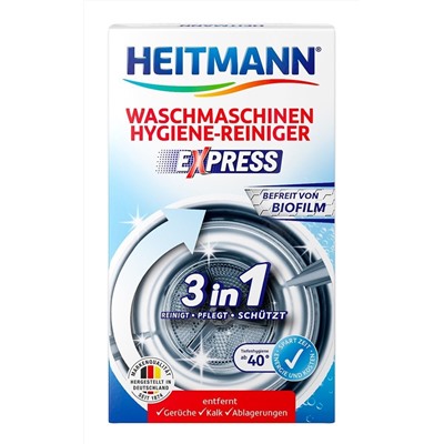 Средство HEITMANN Экспресс-Очиститель для стиральных машин 3в1 250 г, 2942