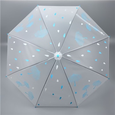 Зонт - трость полуавтоматический «Мелкие зонтики», 8 спиц, R = 45 см, рисунок МИКС