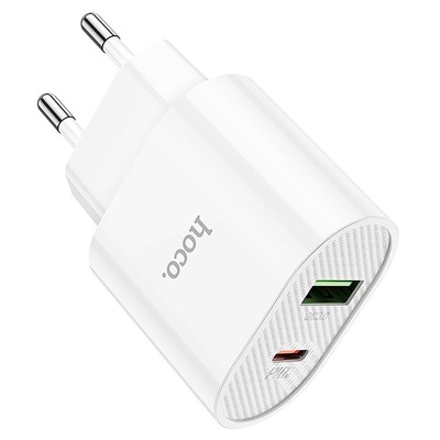 Адаптер Сетевой Hoco C95A PD QC3.0 USB/Type-C 3A/20W (white)