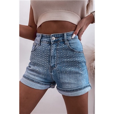 Ashleigh Blue Rhinestone Embellished Denim Shorts