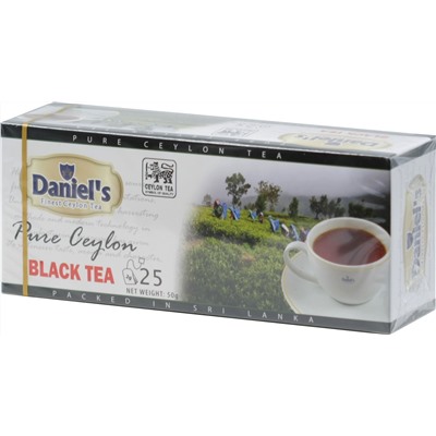 Daniel's. Pure Ceylon Black Tea 50 гр. карт.пачка, 25 пак.