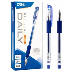 Ручка гелевая Daily E6600SBlue 0.5мм синяя, с грипом (1735712) Deli