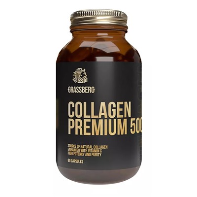 Биологически активная добавка к пище Collagen Premium 500 мг + витамин C 40 мг, 60 капсул