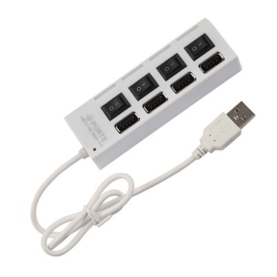 Хаб USB - HUB01 4USB (повр. уп.) (white) (206919)