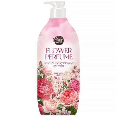 KeraSys SHOWER MATE Гель для душа РОЗА Flower Perfume 900 мл