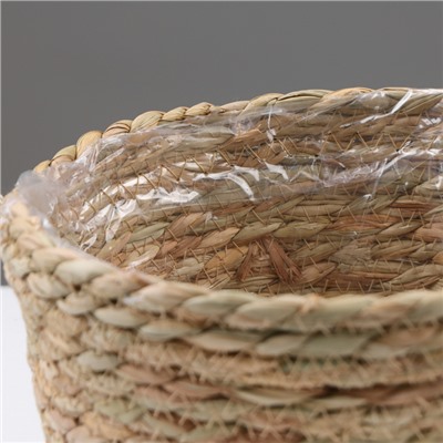 Кашпо плетеное "Сафари", 17,5х17,5х16 см, натуральный