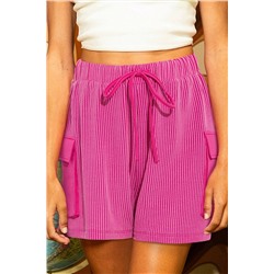 Bright Pink Cargo Pocket Wide-leg Shorts