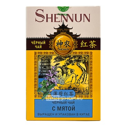 Черный чай с мятой Shennun, Китай, 100 г