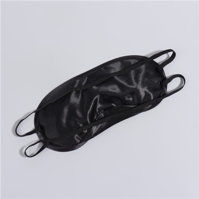 Маска для сна, сатиновая, с носиком, двойная резинка, 19 × 8,5 см, цвет чёрный