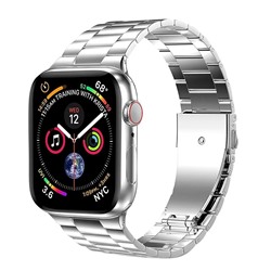 Ремешок - ApW36 металл блочный на застежке Apple Watch 42/44/45/49 mm (silver)