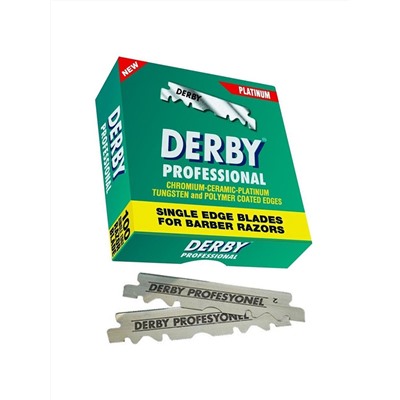 Лезвия для бритья односторонние для шаветок Derby Professional 100шт. в картонном блоке