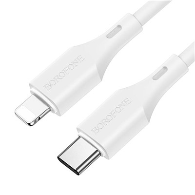 Кабель Type-C - Apple lightning Borofone BX49 PD (повр. уп)  100см 3A  (white)