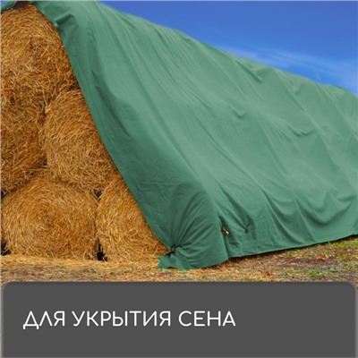 Тент защитный, 8 × 4 м, плотность 120 г/м², УФ, люверсы шаг 1 м, зелёный