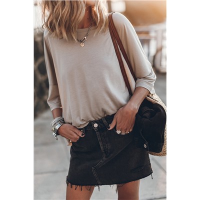 Gray Oversized Flowy Dropped Shoulder T-shirt