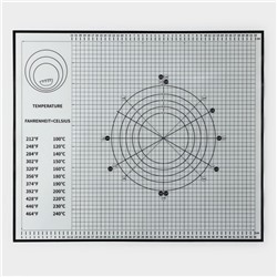 Армированный коврик для выпечки с разметкой KONFINETTA, силикон, 60×50 см, цвет чёрный