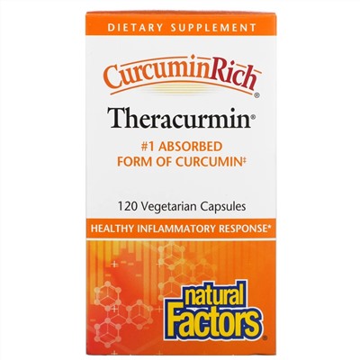 Natural Factors, CurcuminRich, Theracurmin, 120 Vegetarian Capsules