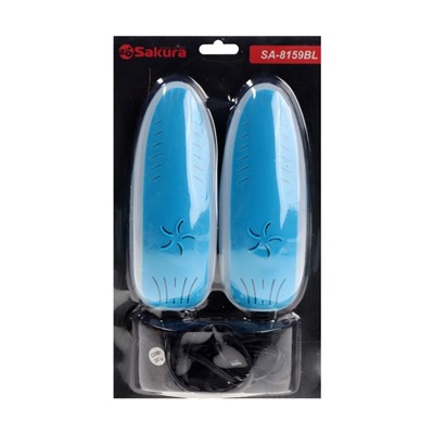 Сушилка для обуви Sakura SA-8159BL, 75°С, пластик, подсветка, синий