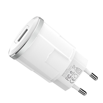 Адаптер Сетевой с кабелем Hoco C37A USB 2,4A/10W (USB/Type-C) (white)