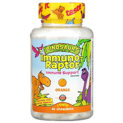 KAL, Immuno-Raptor, Immune Support, Orange Flavor, 60 Chewables