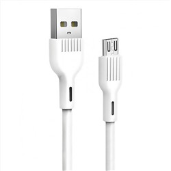 Кабель USB - micro USB SKYDOLPHIN S03V (повр. уп.)  100см 3A  (white)