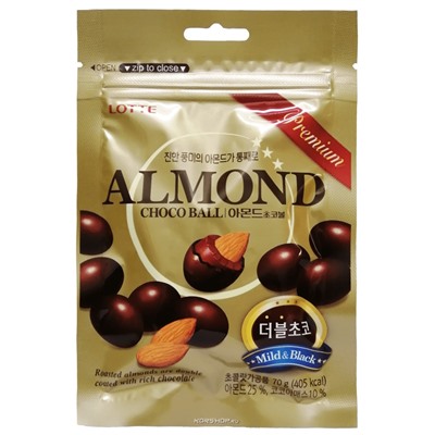 Миндаль в молочном шоколаде Almond Chocoball Lotte, Корея, 70 г Акция