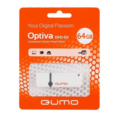 Флэш накопитель USB 64 Гб Qumo Optiva OFD-02 (white)