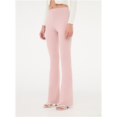 Эластичные брюки-клеш Розовый пудровый