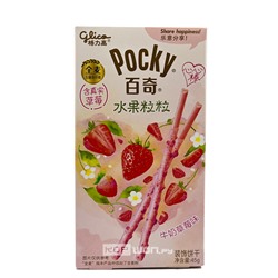 Палочки со вкусом молочной клубники Pocky Glico, Китай, 45 г. Срок до 16.07.2024. АкцияРаспродажа