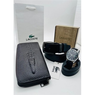 Подарочный набор для мужчины ремень, кошелек, часы + коробка #21247488