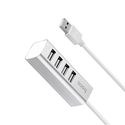 Хаб USB Hoco HB1 USB-4USB (80cm) (silver)