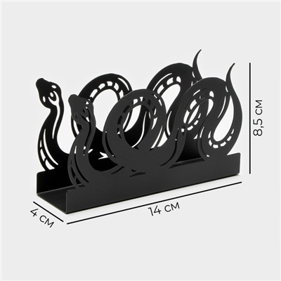 Салфетница Magistro «Змея», 14×4×8,5 см, цвет чёрный