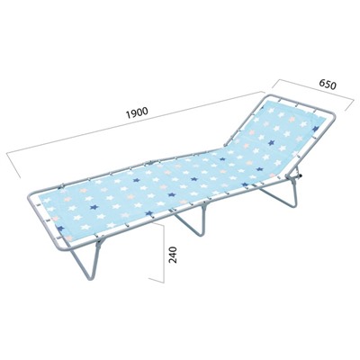 Раскладушка "Пушинка", 190 х 65 х 24 см, мaксимальная нагрузка 80