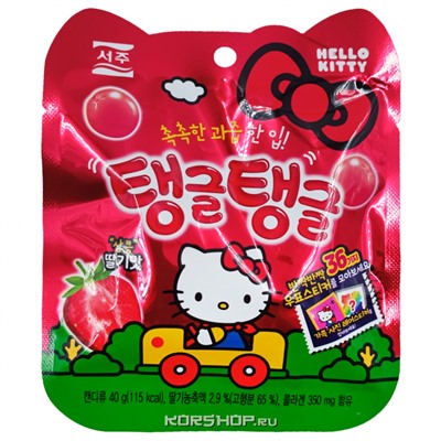 Мармелад со вкусом клубники Hello Kitty Seoju, Корея, 40 г. Срок до 17.07.2024.Распродажа