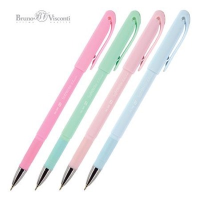 Ручка шариковая масляная 0.5 мм "SoftWrite Zefir" синяя (4 цвета корпуса) 20-0205 Bruno Visconti
