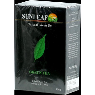 SUNLEAF. Green Tea (крупный лист) 100 гр. карт.пачка