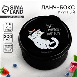 Ланч-бокс «Кот не работает», 0.3 л